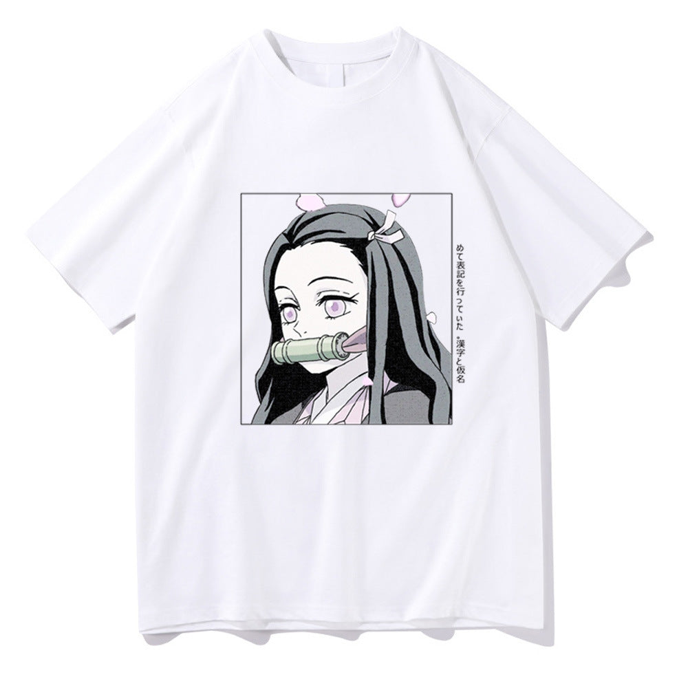 Demon Slayer Anime Print Short Sleeve Top