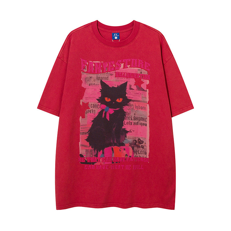Dark Cool Cat Men's and Women's T-shirt