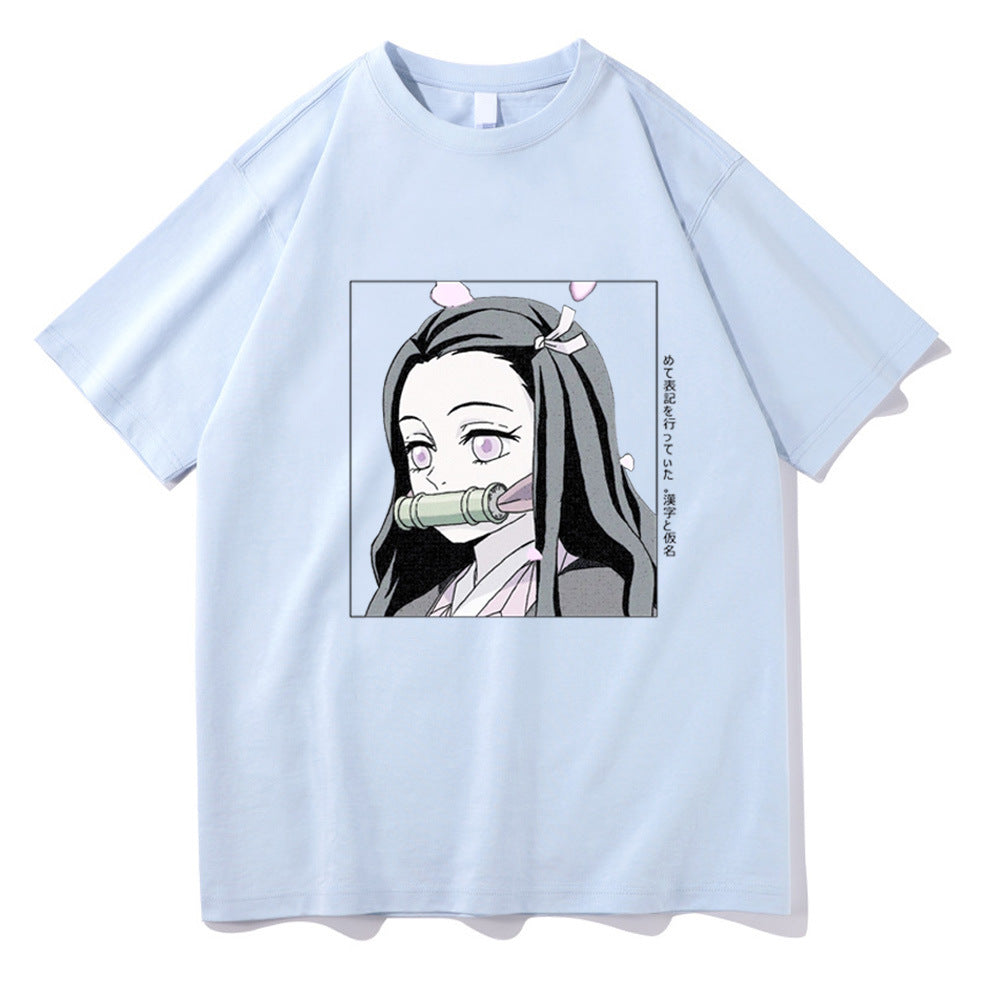 Demon Slayer Anime Print Short Sleeve Top