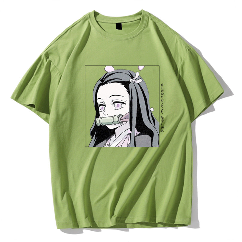 Demon Slayer Anime Print Short Sleeve Top