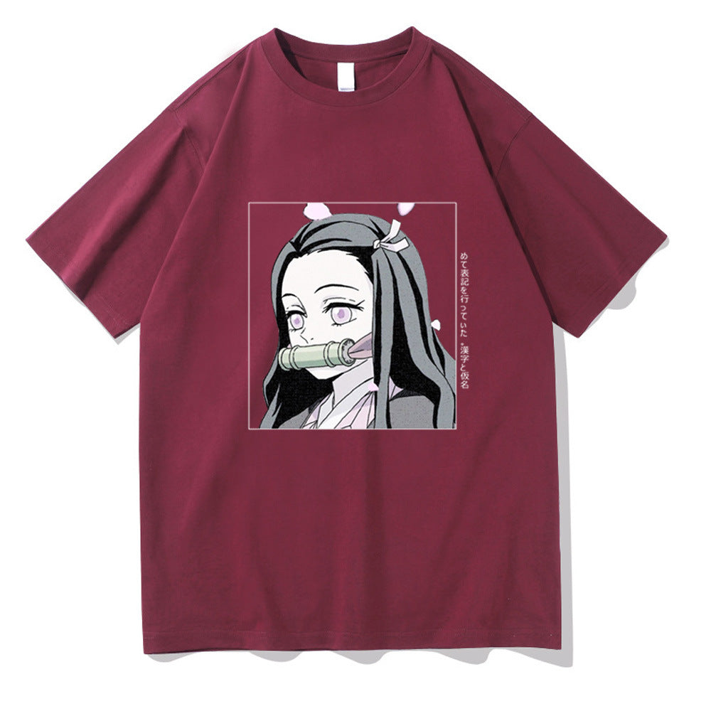 Demon Slayer Anime Print Short Sleeve Top