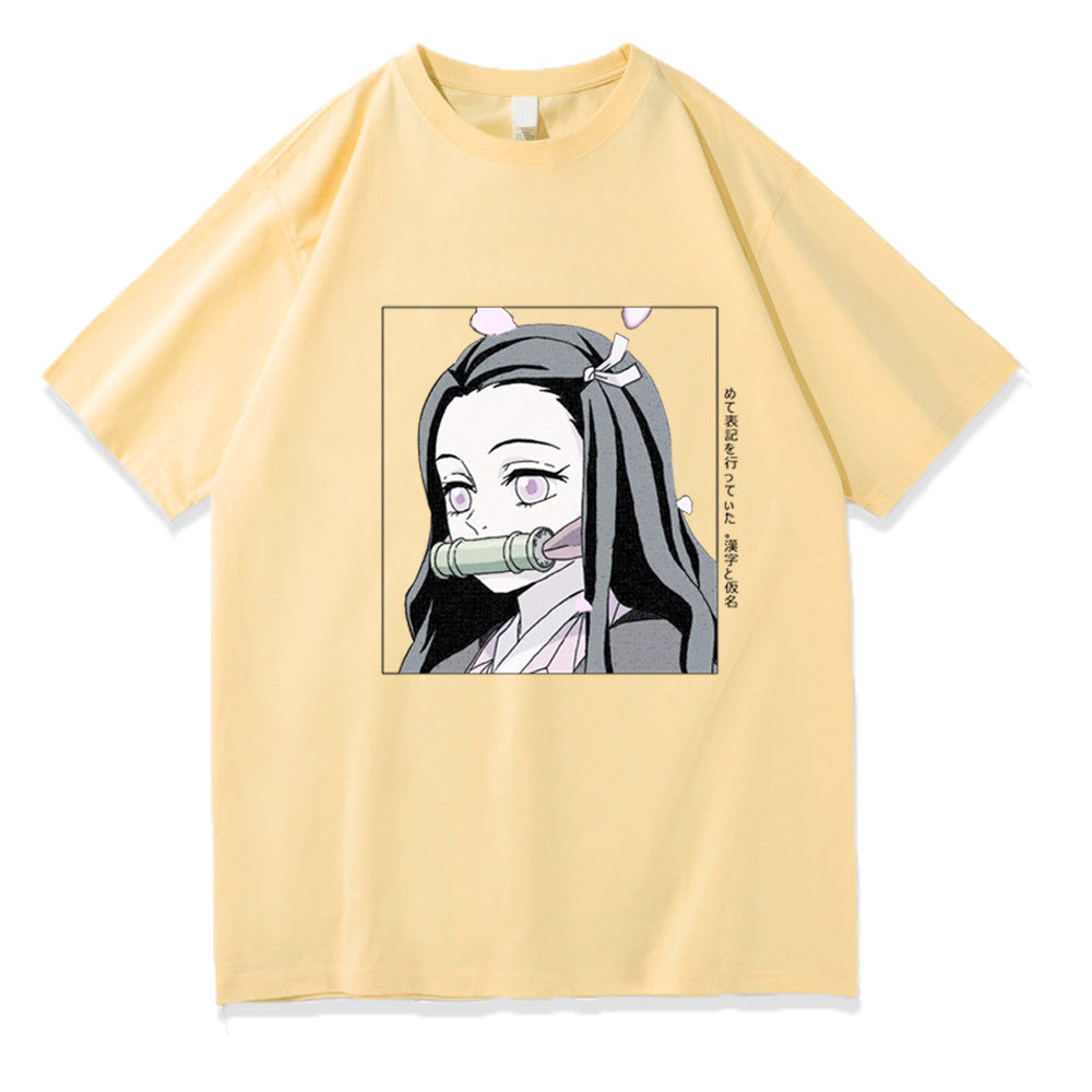 Demon Slayer Anime Print Short Sleeve Top