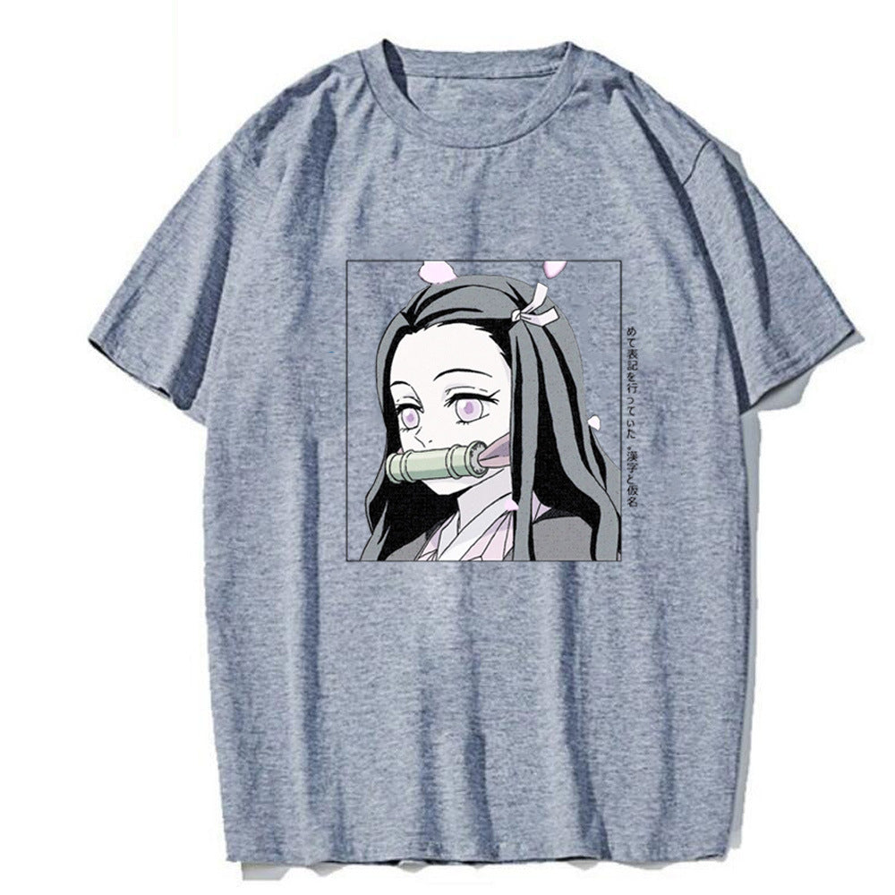 Demon Slayer Anime Print Short Sleeve Top