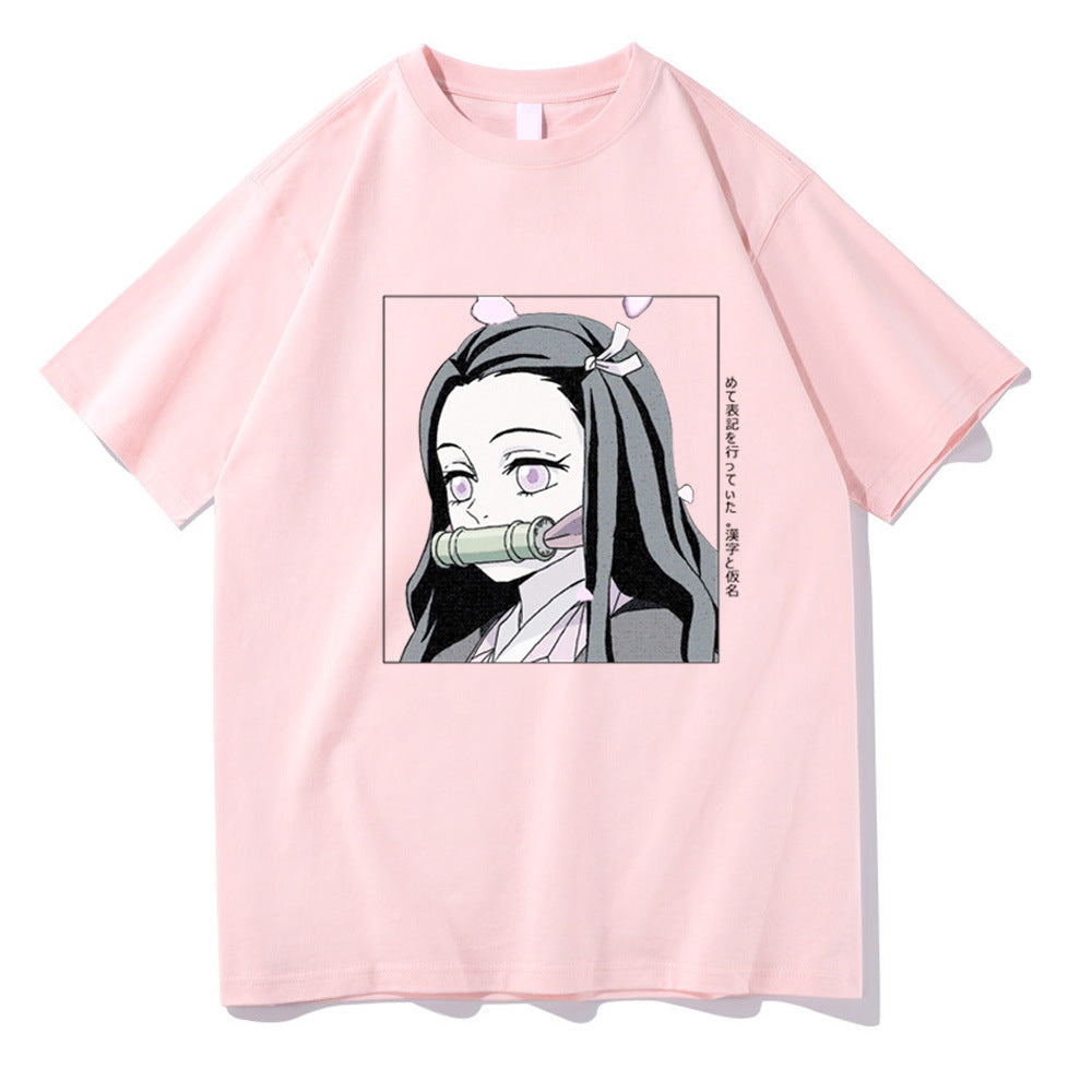 Demon Slayer Anime Print Short Sleeve Top