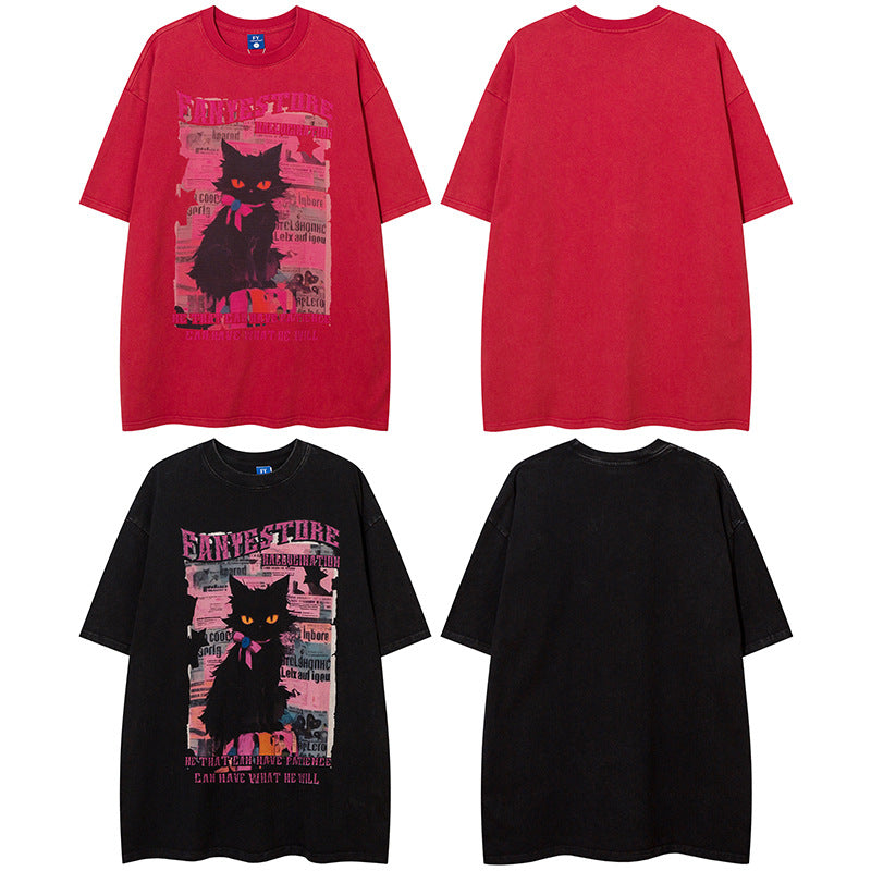 Dark Cool Cat Men's and Women's T-shirt